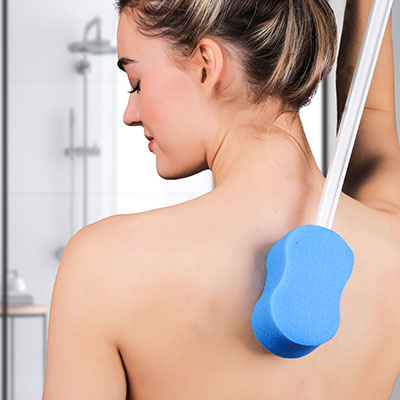 Brosse à dos FabLife, manche droit de 55 cm (22&quot;) avec éponge