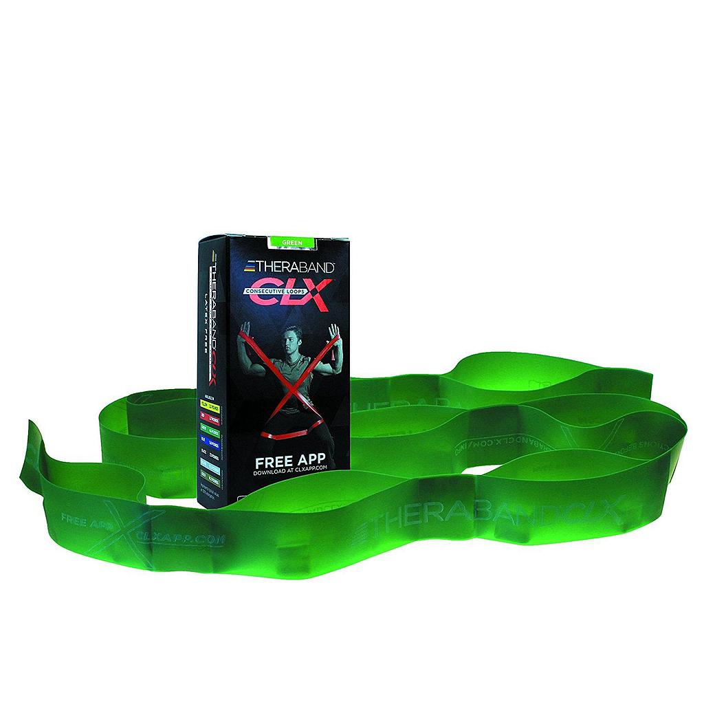 CLX Exercise band with 9 loops - Green - Reg.: 20,95$