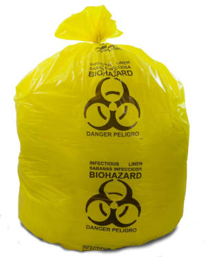 Sac pour déchets à risque biologique (infectieux) biohazard - Rég.: 0,85$