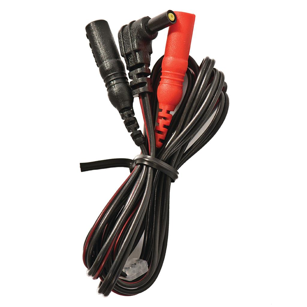 Cable for TENS and NMES with protected right angle plug