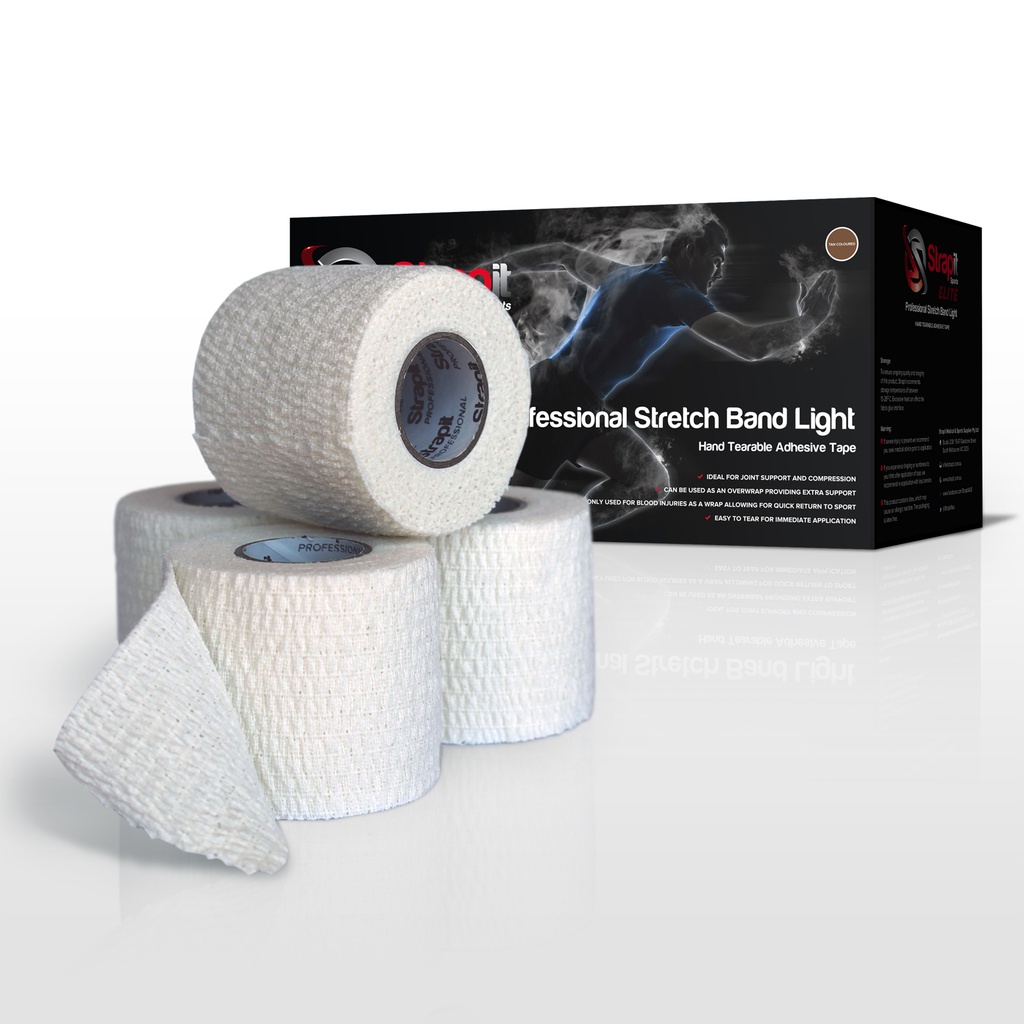 Professional Strapit Stretch Band Light - 5 cm (2”) - tearable - White
