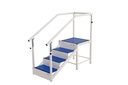 3-step training staircase with lacquered steel handrails