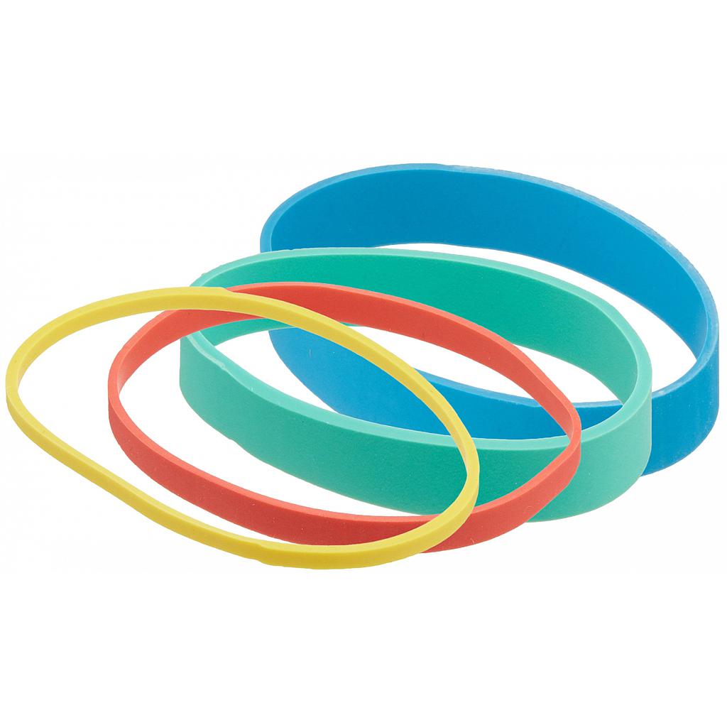Color coded latex-free rubber band